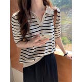 ボーダーポロニット 半袖 全3色 | VIVID LADY | 詳細画像9