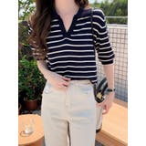 ボーダーポロニット 半袖 全3色 | VIVID LADY | 詳細画像14