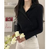 アシンメトリーラップデザイン リブニットトップス | VIVID LADY | 詳細画像14 