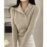 アシンメトリーラップデザイン リブニットトップス | VIVID LADY | 詳細画像3 