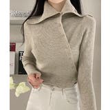 アシンメトリーラップデザイン リブニットトップス | VIVID LADY | 詳細画像5 