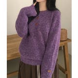 メランジカラー ヘンリーネック ニットプルオーバー | VIVID LADY | 詳細画像2 