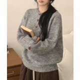 メランジカラー ヘンリーネック ニットプルオーバー | VIVID LADY | 詳細画像23 