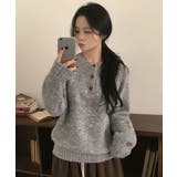 メランジカラー ヘンリーネック ニットプルオーバー | VIVID LADY | 詳細画像28 