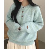 ミント | メランジカラー ヘンリーネック ニットプルオーバー | VIVID LADY