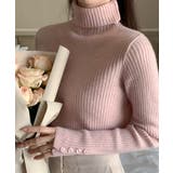ピンク | タートルネック リブニットプルオーバー | VIVID LADY