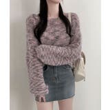 ミックスカラー ボートネックニット | VIVID LADY | 詳細画像10 