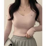 前後Vネック リブニットトップス | VIVID LADY | 詳細画像15 