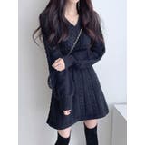 Vネックニットワンピースショート丈 レディース ケーブルニット | VIVID LADY | 詳細画像17
