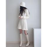 Vネックニットワンピースショート丈 レディース ケーブルニット | VIVID LADY | 詳細画像8