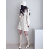 Vネックニットワンピースショート丈 レディース ケーブルニット | VIVID LADY | 詳細画像10