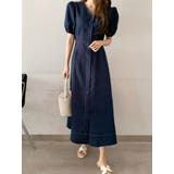 Vネックパフピンタックロングワンピース 半袖 vネックロングワンピース | VIVID LADY | 詳細画像10
