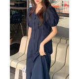 Vネックパフピンタックロングワンピース 半袖 vネックロングワンピース | VIVID LADY | 詳細画像3