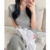 スリムリブワンピース ロング丈 半袖 | VIVID LADY | 詳細画像14