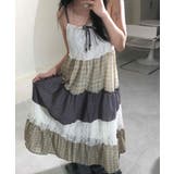 レース×チェック切替 キャミロングワンピース | VIVID LADY | 詳細画像8 