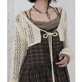 チェック柄 フロントリボン レイヤードキャミワンピース | VIVID LADY | 詳細画像4 