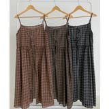 チェック柄 フロントリボン レイヤードキャミワンピース | VIVID LADY | 詳細画像32 