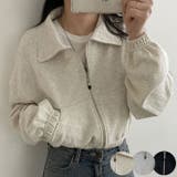 クロップド丈襟付きジップアップトレーナー レディース 春先行 | VIVID LADY | 詳細画像1