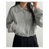 クロップド丈襟付きジップアップトレーナー レディース 春先行 | VIVID LADY | 詳細画像12