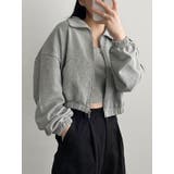 クロップド丈襟付きジップアップトレーナー レディース 春先行 | VIVID LADY | 詳細画像13