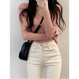 ピンク | パステルカラー リブ vネック | VIVID LADY