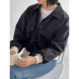 ショート丈配色シャツジャケット レディース 秋アウター | VIVID LADY | 詳細画像3