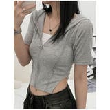 フード付き半袖ジップアップジャケット クロップド丈 サイドスリット入りアウター | VIVID LADY | 詳細画像14