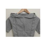 フード付き半袖ジップアップジャケット クロップド丈 サイドスリット入りアウター | VIVID LADY | 詳細画像5