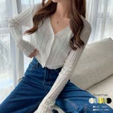 クロップドリブカーディガン長袖 Y2K 全5色 | VIVID LADY | 詳細画像1