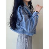 ファスナー付きデニムジャケットクロップド丈 レディース Y2K | VIVID LADY | 詳細画像9 