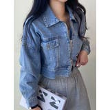 ファスナー付きデニムジャケットクロップド丈 レディース Y2K | VIVID LADY | 詳細画像10 