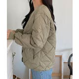 ゆとりのあるサイズのキルティングジャンパー レディース ノーカラーアウター | VIVID LADY | 詳細画像10