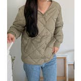 ゆとりのあるサイズのキルティングジャンパー レディース ノーカラーアウター | VIVID LADY | 詳細画像12