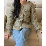 ゆとりのあるサイズのキルティングジャンパー レディース ノーカラーアウター | VIVID LADY | 詳細画像13