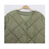 ゆとりのあるサイズのキルティングジャンパー レディース ノーカラーアウター | VIVID LADY | 詳細画像5