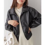 ジップアップ フェイクレザージャケット | VIVID LADY | 詳細画像3