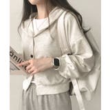 オートミール | ボタン付きクロップド丈スウェットパーカー | VIVID LADY