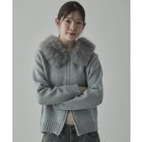 ファー付 ニットフードカーディガン | VIVID LADY | 詳細画像9 