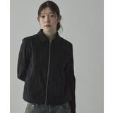 ブラック | ローズジャガード ジップアップブルゾン | VIVID LADY