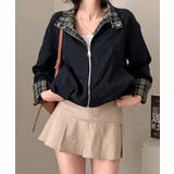 チェック柄ライナー付き ショート丈ブルゾン | VIVID LADY | 詳細画像10