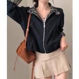 チェック柄ライナー付き ショート丈ブルゾン | VIVID LADY | 詳細画像12