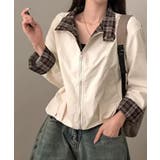 チェック柄ライナー付き ショート丈ブルゾン | VIVID LADY | 詳細画像2