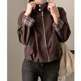 チェック柄ライナー付き ショート丈ブルゾン | VIVID LADY | 詳細画像16