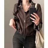 チェック柄ライナー付き ショート丈ブルゾン | VIVID LADY | 詳細画像17