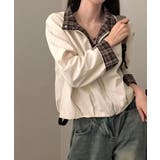 チェック柄ライナー付き ショート丈ブルゾン | VIVID LADY | 詳細画像3