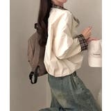 チェック柄ライナー付き ショート丈ブルゾン | VIVID LADY | 詳細画像4