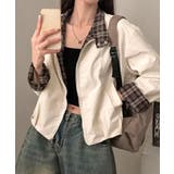 チェック柄ライナー付き ショート丈ブルゾン | VIVID LADY | 詳細画像5
