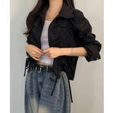 ダブルシャーリング スタンドネック ショート丈ブルゾン | VIVID LADY | 詳細画像12