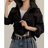 ダブルシャーリング スタンドネック ショート丈ブルゾン | VIVID LADY | 詳細画像15