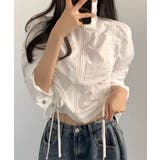 ホワイト | ダブルシャーリング スタンドネック ショート丈ブルゾン | VIVID LADY